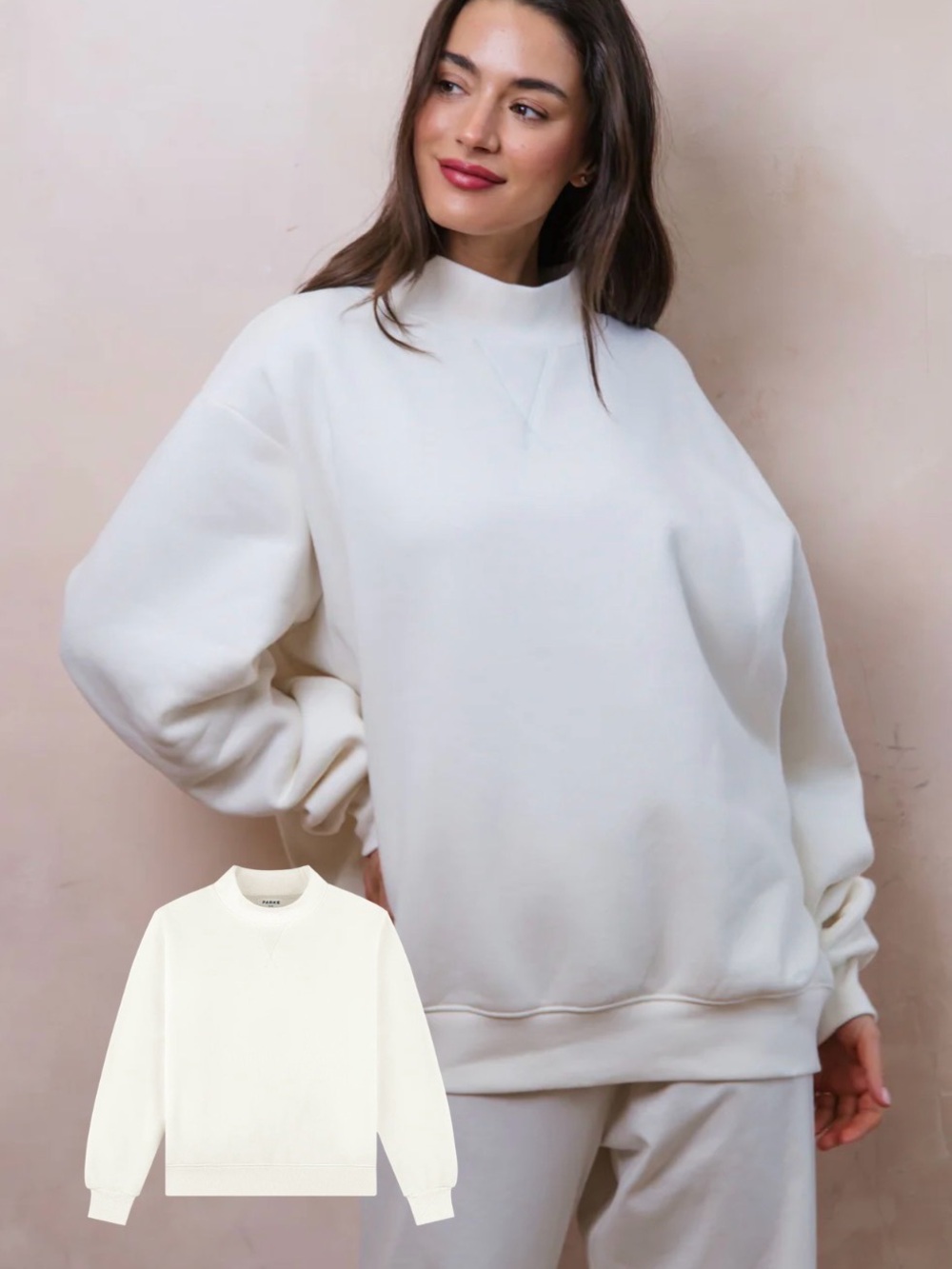 Parke Bridal Cream Fleece Mockneck